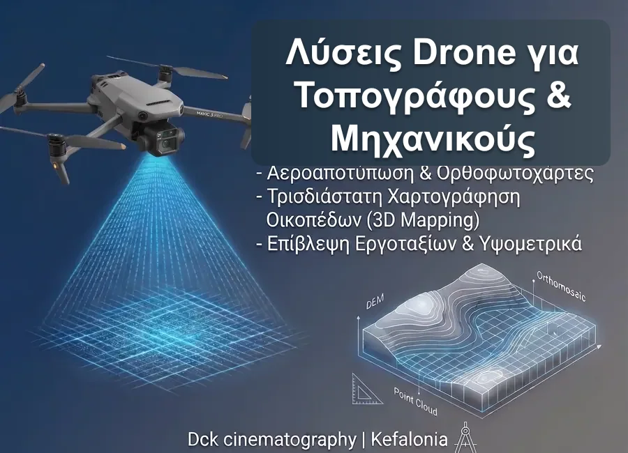 Drone για εναέρια χαρτογράφηση και τεχνική τεκμηρίωση στην Κεφαλονιά